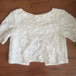 ASOS White Lace Open Back Crop Top